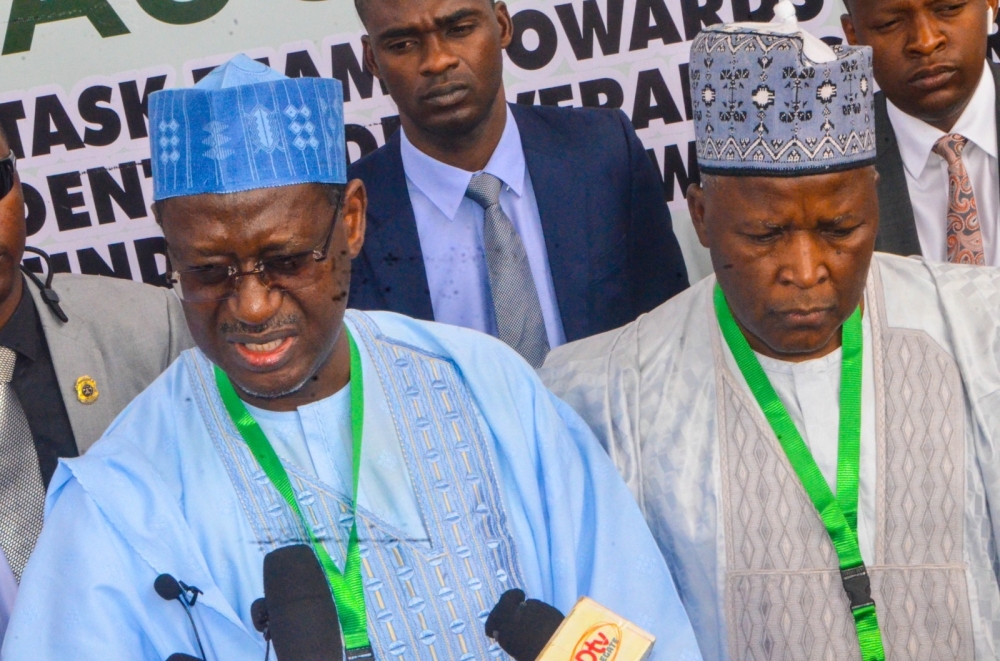 Permanent Secretary Federal Ministry of Housing and Urban Development, Dr. Marcus O. Ogunbiyi;  Minister of Housing and Urban Development. Arch. Ahmed Musa Dangiwa; Minister of State for Housing and Urban Development, Engr. Abdullahi Tijjani Gwarzo, MD/CEO Federal Housing Authority (FHA) Sen. Gbenga B. Ashafa;  Chairman Building Materials Manufacturing Hubs Task Team, Arc, Nuhu Wya