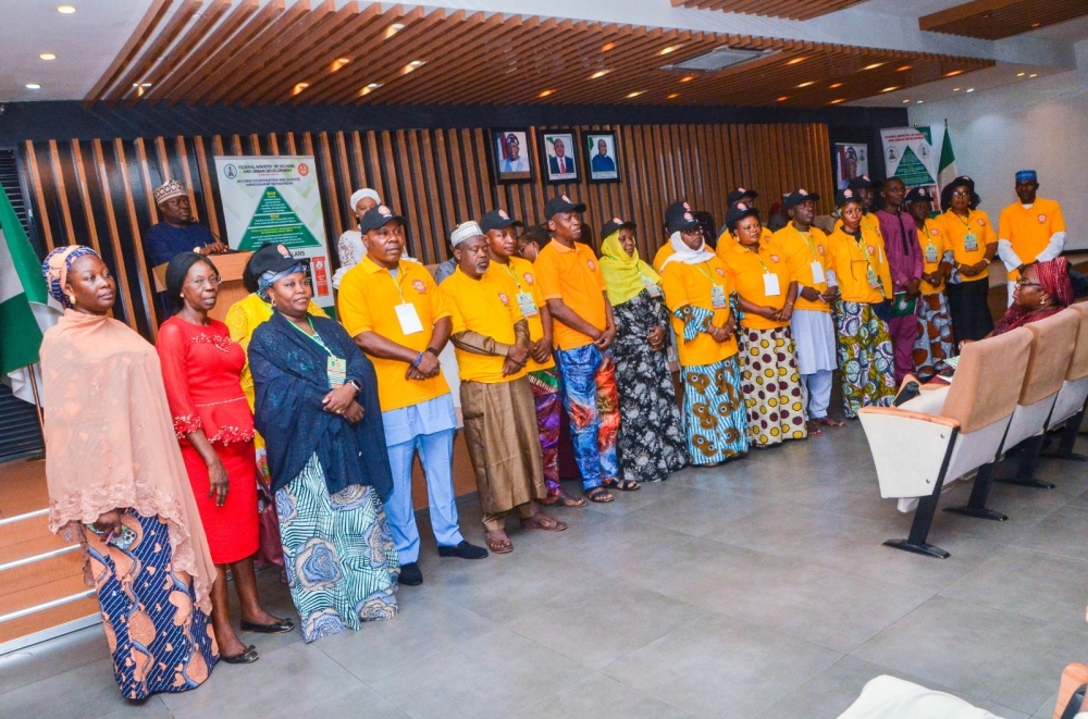 Dr Marcus Ogunbiyi, Permanent Secretary, Federal Ministry Of Housing and Urban Development, giving his opening remarks at a Sensitization/Inauguration/Induction of Ministerial Servicom Unit of the FMHUD, Thursday 28th March, 2024