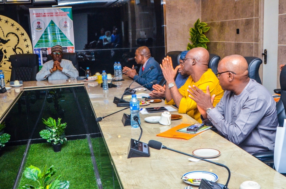 The Permanent Secretary, Federal Ministry of Housing and Urban Development, Dr Marcus Ogunbiyi PhD alongside the members of the PMS Core Team at the Inauguration of the Performance Management System (PMS) Core Team for the Ministry.