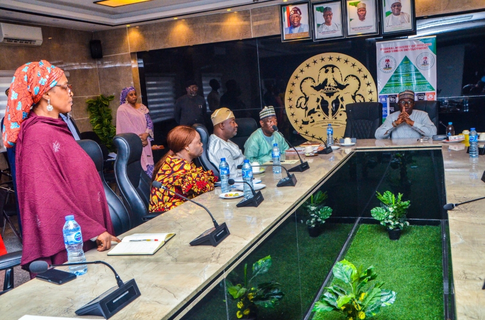 The Permanent Secretary, Federal Ministry of Housing and Urban Development, Dr Marcus Ogunbiyi PhD alongside the members of the PMS Core Team at the Inauguration of the Performance Management System (PMS) Core Team for the Ministry.
