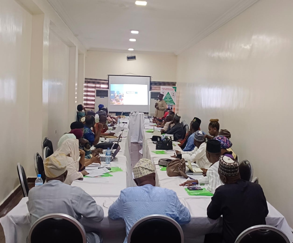 The Permanent Secretary, Federal Ministry of Housing and Urban Development, Dr. Marcus O. Ogunbiyi with senior staff of the Ministry at the Performance Management System (PMS) Workshop held in Kano State on the   26th of April, 2024.