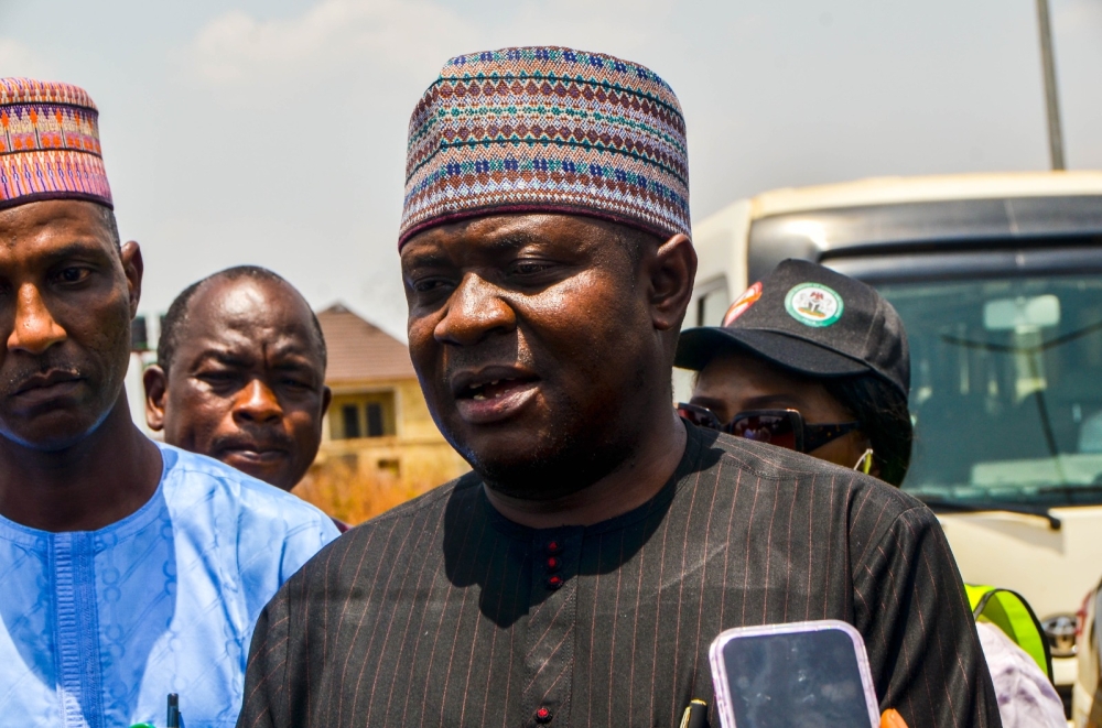 The Permanent Secretary, Federal Ministry of Housing and Urban Development, Dr. Marcus Ogunbiyi with the directors of the ministry during an inspection tour of the Suleja prototype Housing, Friday,  April 5th, 2024
