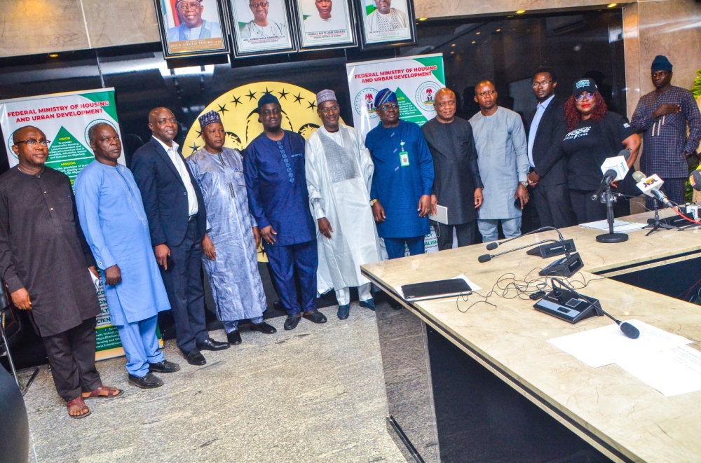 Launching of the Renewed Hope Web Portal httpsrenewedhopehomes.fmhud.gov.ng by the Hon. Minister of Housing and Urban Development. Arch. Ahmed Musa Dangiwa, Hon Minister of State, Engr. (Dr.) Abdullahi Tijjani Muhammad Gwarzo,  Dr.Marcus O. Ogunbiyi, Permanent Secretary, management staff and the Web Consultant on Tuesday 21st May 2024