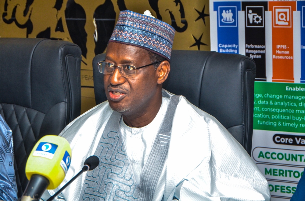 Launching of the Renewed Hope Web Portal httpsrenewedhopehomes.fmhud.gov.ng by the Hon. Minister of Housing and Urban Development. Arch. Ahmed Musa Dangiwa, Hon Minister of State, Engr. (Dr.) Abdullahi Tijjani Muhammad Gwarzo,  Dr.Marcus O. Ogunbiyi, Permanent Secretary, management staff and the Web Consultant on Tuesday 21st May 2024