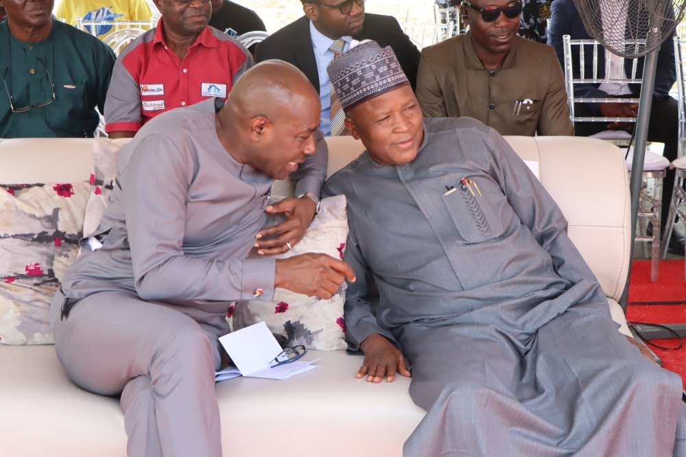 His Excellency, Rt. Hon. (Elder) Sheriff Francis Orohwedor Oborevwori, Governor, Delta State, Represented by the Deputy Governor, H.E, Sir. Monday Onyeme, FCA, Honourable Minister of Housing and Urban Development, Arc. Ahmed Musa Dangiwa FNIA and other management staff at the Official Ground Breaking ceremony of the 250 Housing Units Renewed Hope Estate, Ekpan, Uvwie LGA, Delta State on the 29th June, 2024