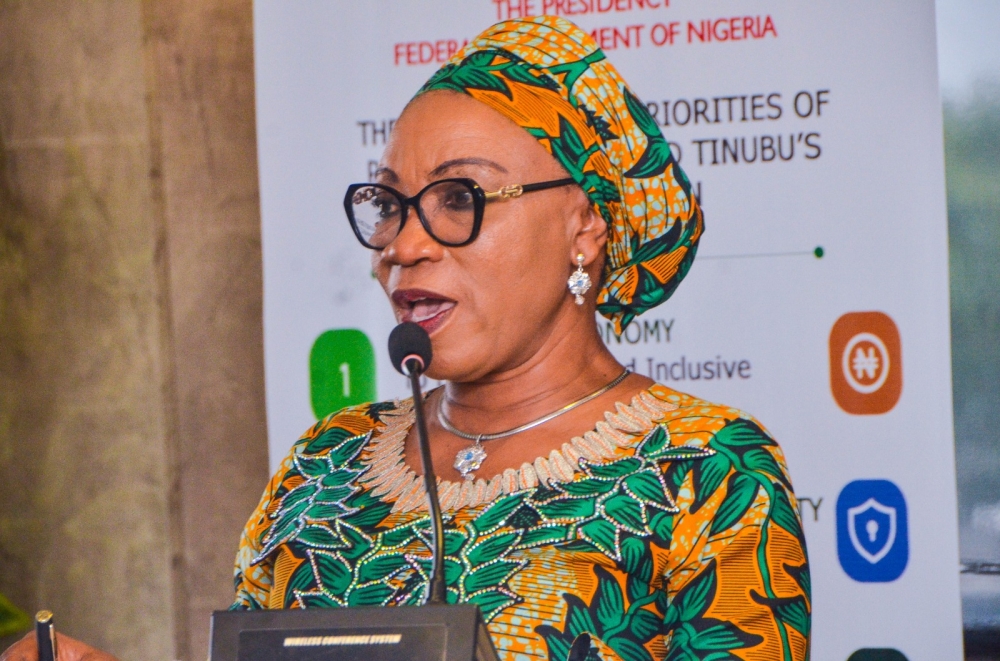 Hon Minister, Arc Ahmed Dangiwa,  Hon Minister of State, Yusuf Ata, Permanent Secretary Dr Shuaib Belgore and the SERVICOM Presidency, National Coordinator, Mrs Nnenna Akameje during the launch of the Federal Ministry of Housing and Urban Development Service Charter, Wednesday,  April 9th, 2025