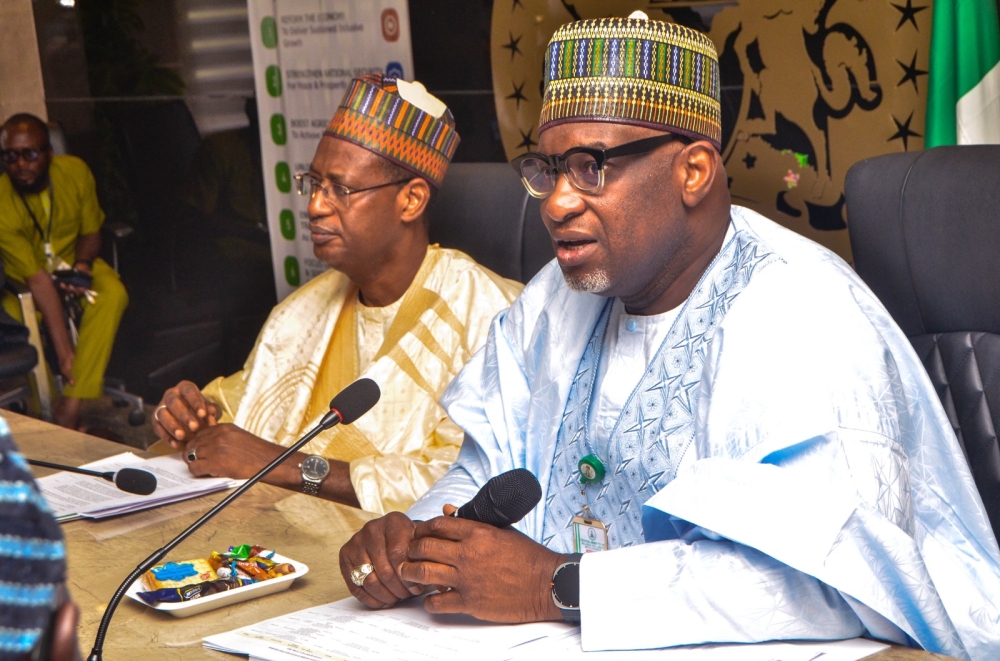 Housing Minister Arc Ahmed Dangiwa and Permanent Secretary,  Dr Shuaib Belgore in a meeting with Developers of Renewed Hope Housing Projects.