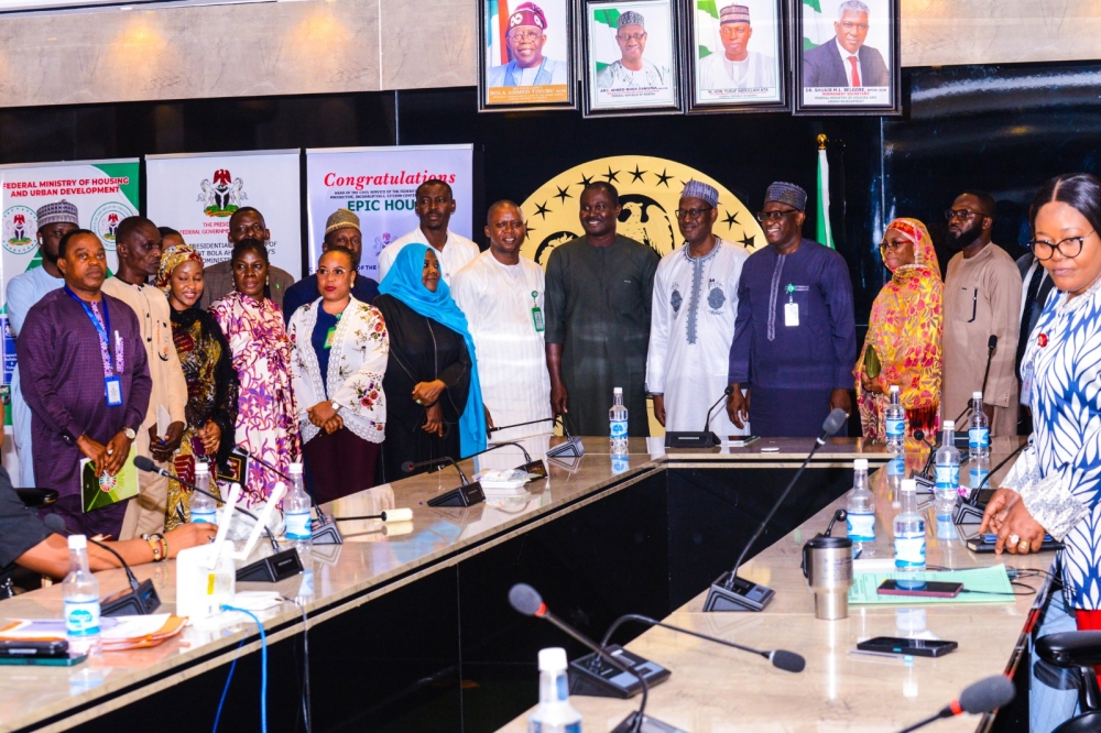 Photo News: The Hon Minister, Housing and Urban Development, Arc Ahmed Musa Dangiwa FNIA, FCIB, Permanent Secretary, Dr Shuaib Muhammad Lamido Belgore,  NIPOM, OON and other top management staff at the commissioning of the Ministry’s  Contract Performance and Compliance Project Monitoring System and the Transactional Housing Fraud Reporting web-portal (https://reports.fmhud.gov.ng) platforms at the Ministry’s Headquarter, 28th August, 2025.
