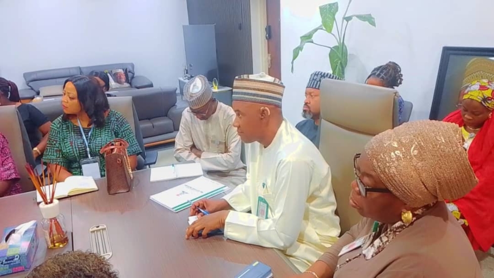 Meeting of the Hon Minister,  FMHUD, Arc Ahmed Dangiwa with the delegation of society for water & sanitation - a network of CSOs, NGOs & community based organizations working to improve access to safe water, sanitation & hygiene, April 15, 2026.