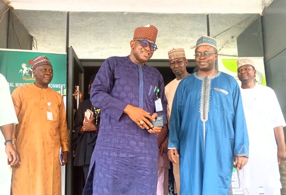 Permanent Secretary, Federal Ministry of Housing and Urban Development, Dr. Shuaib Belgore on courtesy visits to his counterparts at the Federal Ministries of Environment, Alhaji Salihu Aminu Usman (PhD), and Works, Mr Rafiu Adeladan Olarinre in their respective Ministries in Abuja, April 29th, 2026