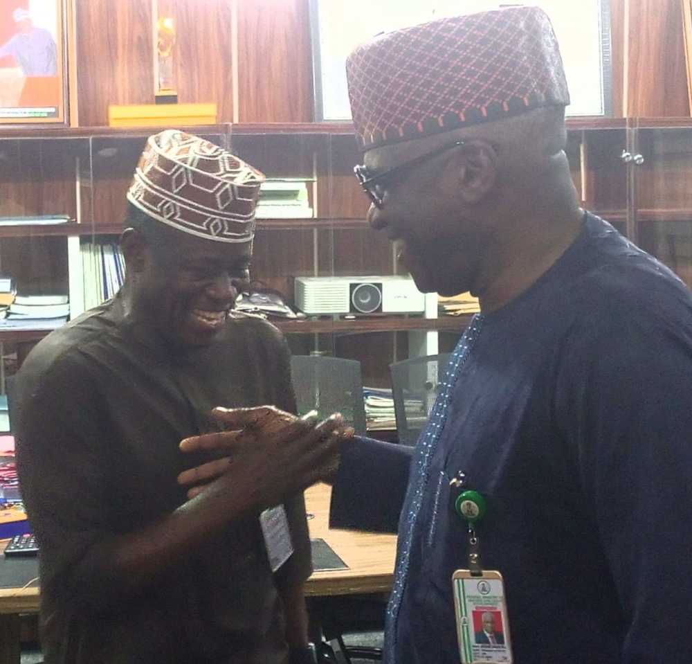Permanent Secretary, Federal Ministry of Housing and Urban Development, Dr. Shuaib Belgore on courtesy visits to his counterparts at the Federal Ministries of Environment, Alhaji Salihu Aminu Usman (PhD), and Works, Mr Rafiu Adeladan Olarinre in their respective Ministries in Abuja, April 29th, 2026