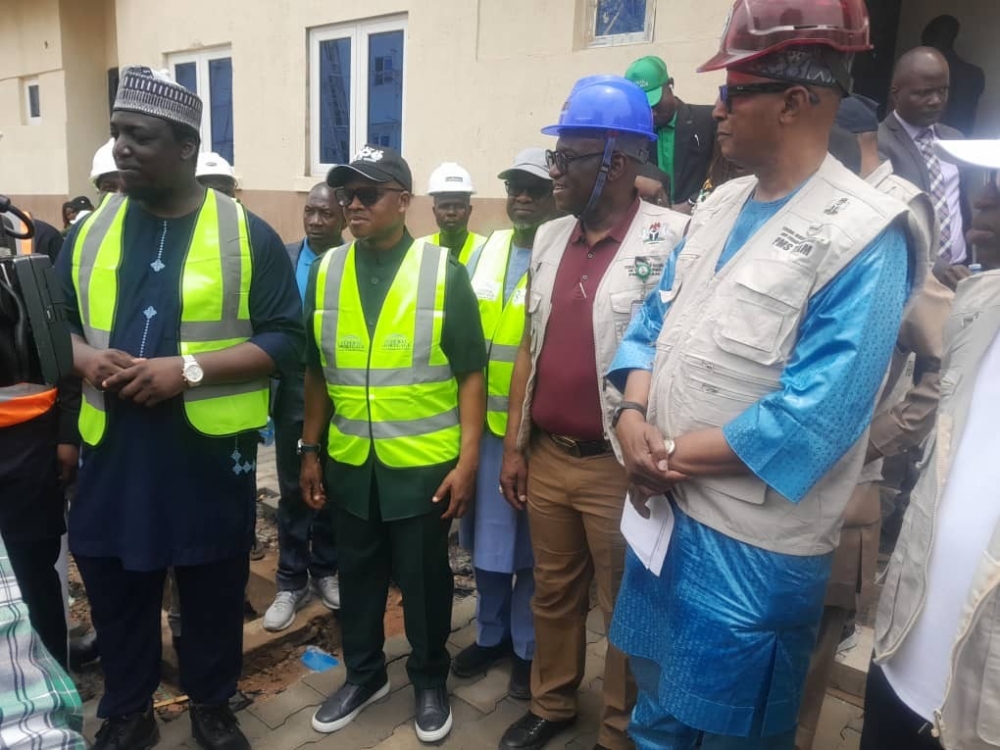 Hon Minister,  FMHUD,  Engr Muttaqha Rabe Darma, Hon Minister of State, Hon. Yusuf Ata, the Permanent Secretary and other management staff of the Ministry on inspection visit to Karsana Renewed Hope City and Federal Govt Military Housing Estate (Brain & Hammers), Abuja. ,April 30th, 2026