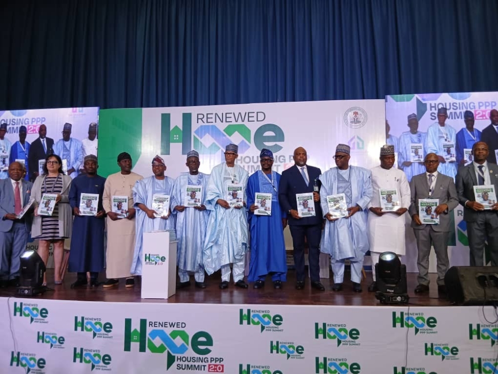 Honourable Minister of Housing and Urban Development,Engr. Muttagha Rabe Darma, PhD,  and other dignitaries at the Renewed Hope Housing PPP Summit held at the Shehu Musa Yar’Adua Centre, Abuja.