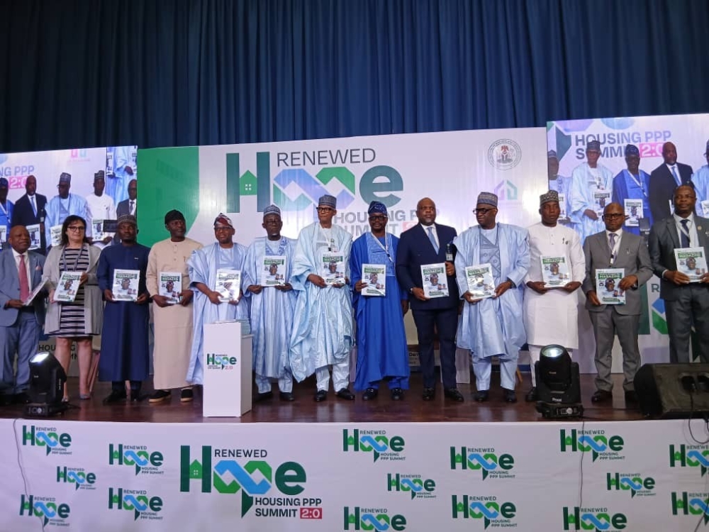 Honourable Minister of Housing and Urban Development,Engr. Muttagha Rabe Darma, PhD,  and other dignitaries at the Renewed Hope Housing PPP Summit held at the Shehu Musa Yar’Adua Centre, Abuja.