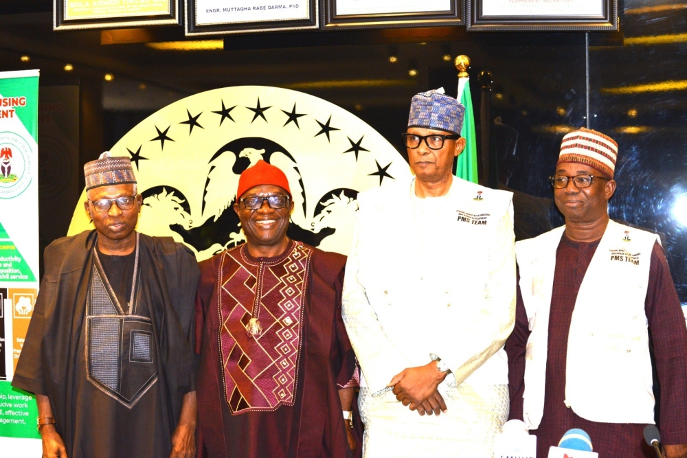 Meeting of the Hon Minister (FMHUD), Dr Mustapha Rabe Darma and Minister of State,  Rt Hon Yusuf Abdullahi Ata with National President of Nigeria Institute of Town Planners, Tpl Dr Ogbonna Chine with his members,  Thursday,  14th May, 2026