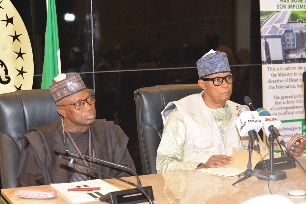 Meeting of the Hon Minister (FMHUD), Dr Mustapha Rabe Darma and Minister of State,  Rt Hon Yusuf Abdullahi Ata with National President of Nigeria Institute of Town Planners, Tpl Dr Ogbonna Chine with his members,  Thursday,  14th May, 2026